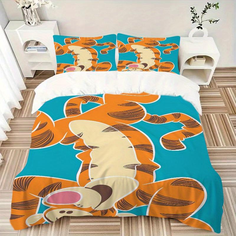 3pcs set Tigger1pc of quilt cover+2pcs of pillowcase, no core, print bedding, All Seasons Bedroom Setting053