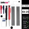 Reuseable Long Head Deep Hole Markers Pen Pencils Solid Carpenter Refill Leads Built-in Sharpener Woodwork Construction Tools