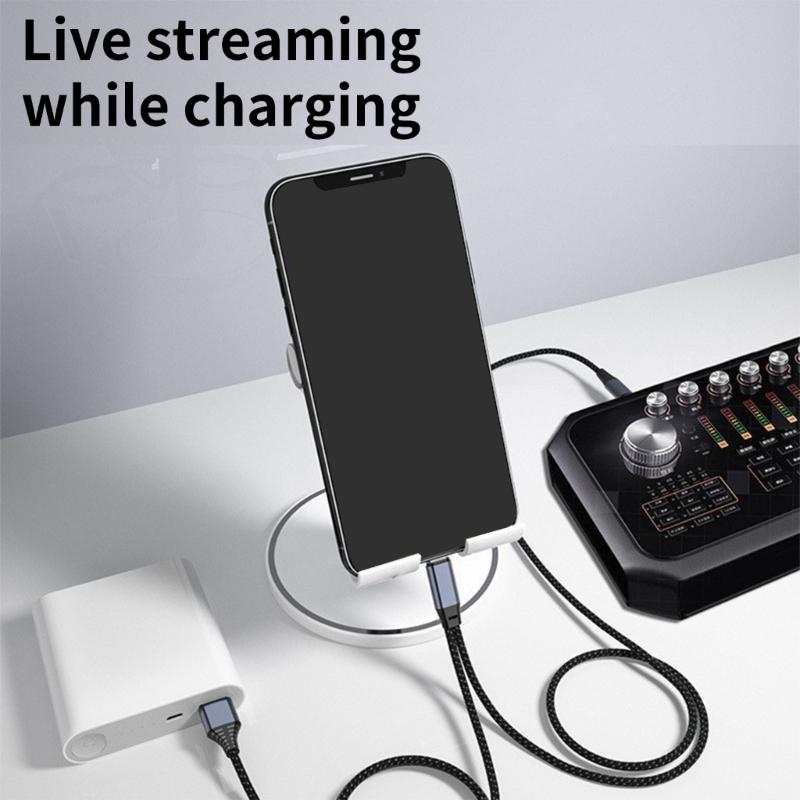USB C Sound Card Adapter for Music Playbacks and Live Streaming with Quick Charging and OTG Support