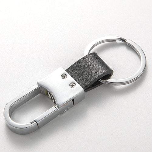 Keyrings Men's Metal Leather Car Keychain Creative Small Gift Black