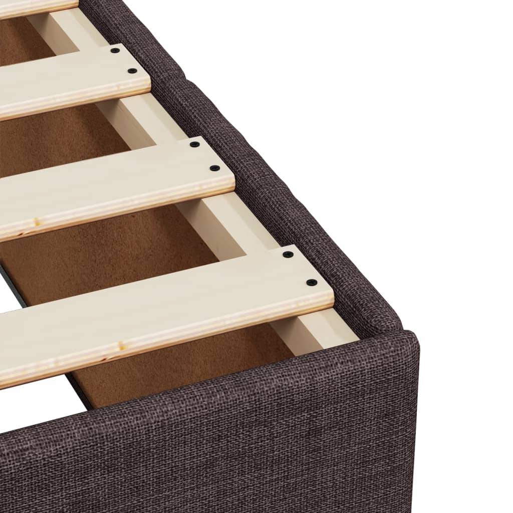 Box Spring Bed with Mattress Dark Brown 100x200 cm Fabric