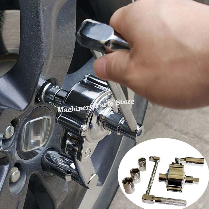 1 set 1/2" vridmomentmultiplikatornyckel Luggmutterborttagare Typ Bildäck demontering Arbetsbesparande kraftnyckel 3200N.M