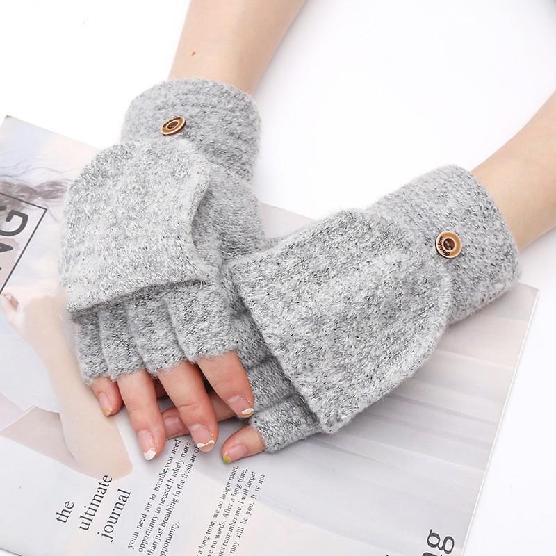 2025 Embroidered Gloves, New Style, Student Gloves, Cashmere Half Finger Gloves, Flip Gloves, Couple Knitted Gloves, Jacquard Warm Gloves