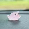 6pcs/set Resin Little Pink Pig Ornament Car Rearview Mirror Decoration Small Ornaments Auto Interior Accessories Cute Noctilucent Gifts