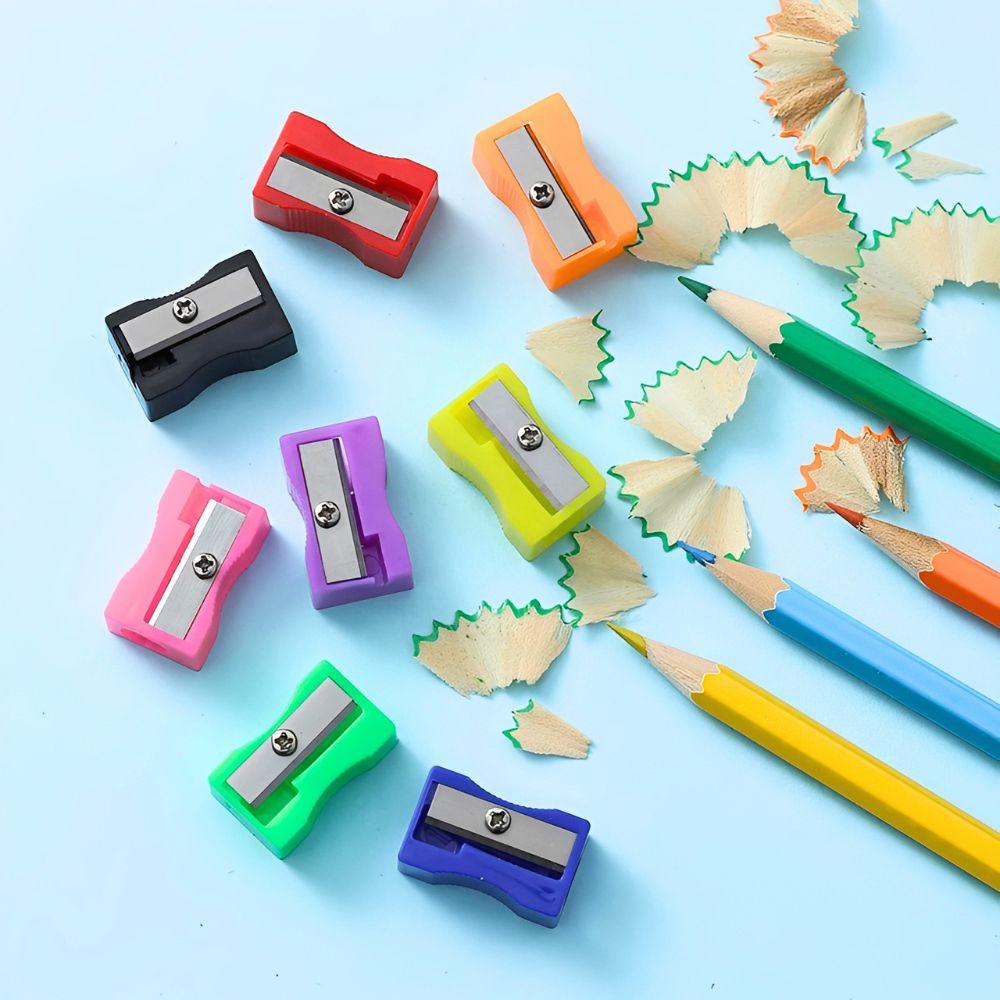 5/28pcs Plastic Manual Pencil Sharpeners, Colorful Single Hole, Portable for School, Office, Students Stationery Supplies YMY
