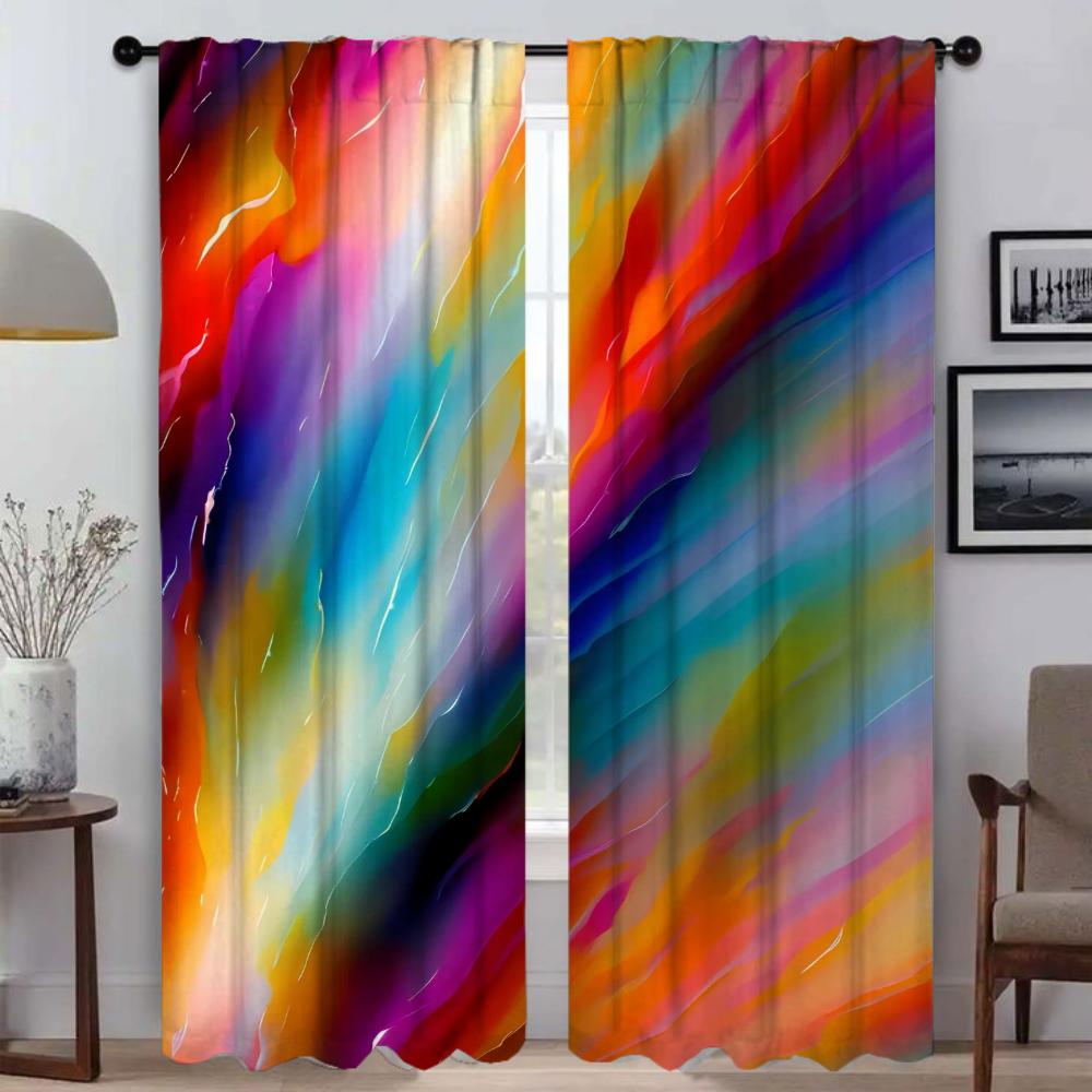 Happy Dopamine Tulle for Bedroom Home Interior Curtains for Living Room Shades Partition Window Curtain Curtains 2 Pieces Camera
