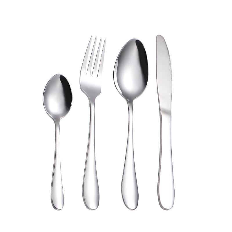 1012 series stainless steel round spoon tip spoon multi-specification western tableware knife fork spoon 410 gift dessert spoon