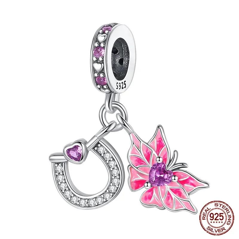 Fashion 925 Silver Colorful Butterfly Dragonfly Hummingbird Spring Series Charms Beads Fit 925 diy Bracelet Jewelry