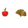 Ceramic Figurine Fruit Sculpture And Wrought Iron Ginkgo Leaves Wall Decor Abstract Ornament for