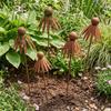 Weather Resistant Metal Daisy Stake Rusted Iron Curved Petal Stake Rustic Garden Art  Lawn Patio