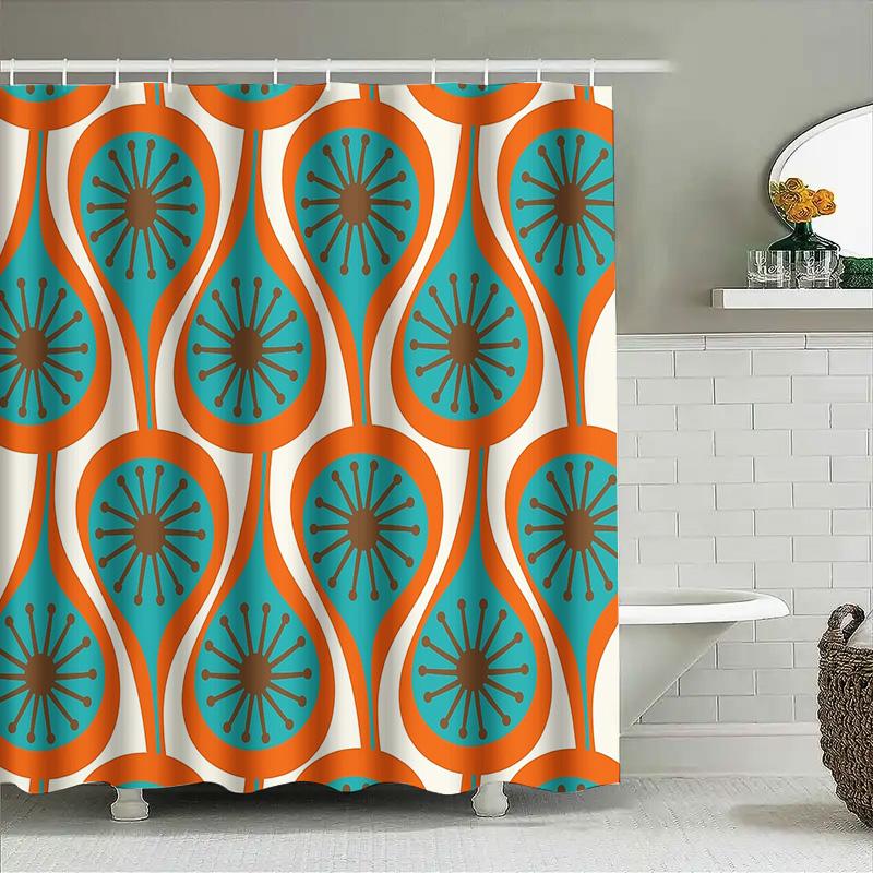 Boho Shower Curtain Abstract Floral Pattern Nature Botanical Art Bathroom Decor Farmhouse Modern Home Textile Accessories