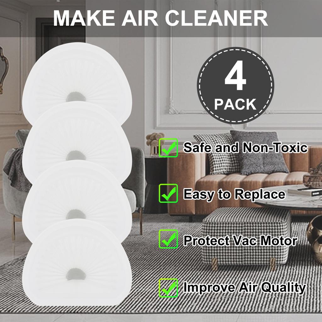 4pcs VLPF10 Monolithic  Type Vacuum Cleaner Filter, Replacement Filter Cartridge