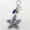 Fashionable Rhinestone Starfish Tassel Keychain Charm - Creative Accessory