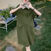 ZANZEA Womens Splice Turn Down Collar Casual Short Sleeve Dress