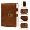 CAGIE System Planner A5 Lockable Notebook Antique Diary with Business Card for PU 230 x Brown Lock, Loose-leaf, 6-ring Ring, Diary, Holder, School,