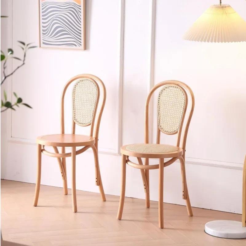 Nordic Rattan Chair for Living Room, Nordic Chairs, Vintage, Solid Wood, Medieval Design, Dining Room Chairs, Cafe and Hotel