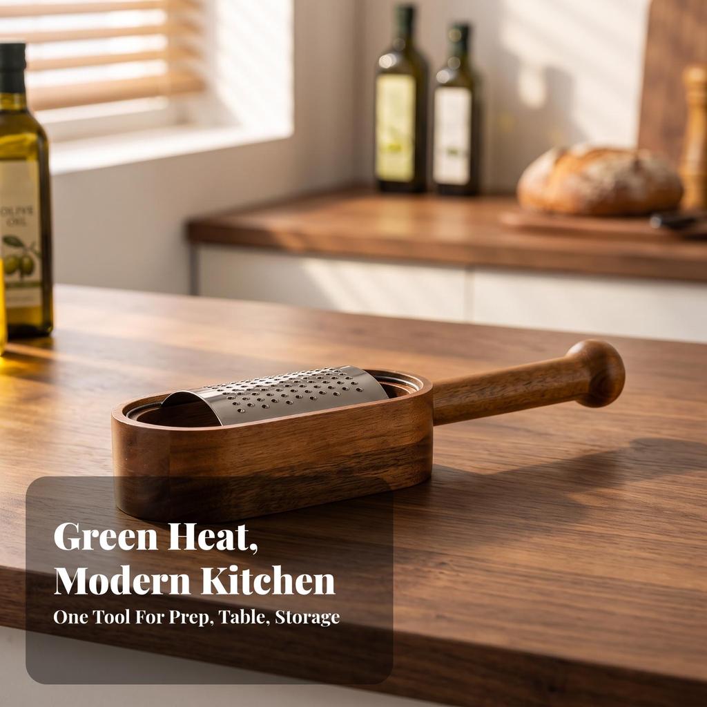 Handheld Cheese Grater with Wooden Frame Compact Kitchen Tool Long-Lasting
