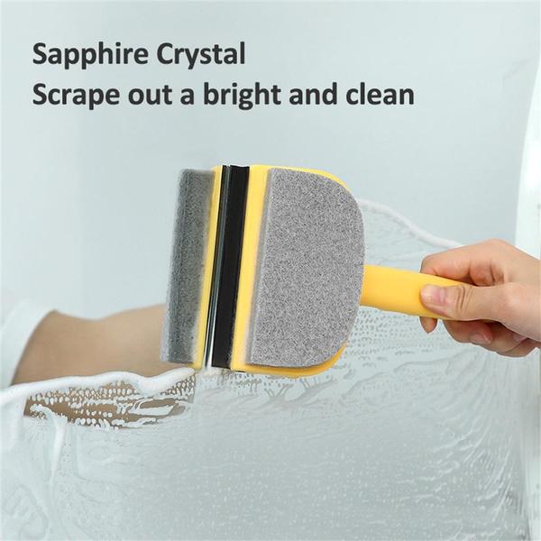 Wall Glass Cleaning Brush Double Sided Washing Glass Mirror Scouring Sponge Brush Home Kitchen Cleaning Tools