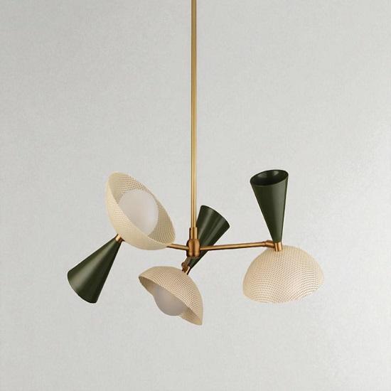 Lustre Sputnik Stilnovo Italiano Moderno de Meados do Século Latão