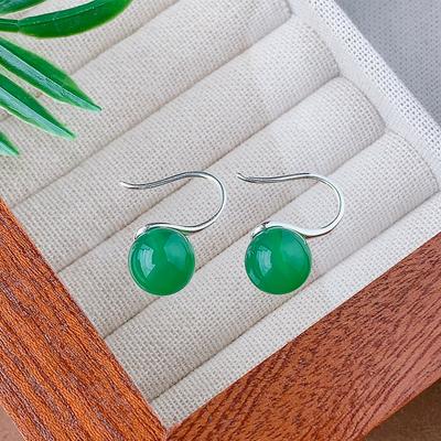 Takı Çivi Küpeler Takı Taklit Doğal Kalsedon Küpeler Mizaç Hafif Lüks Kadın