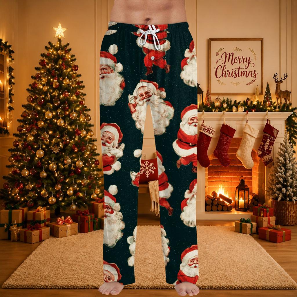 Men's Christmas Print Pajama Pants for Casual Lounging and Sleep