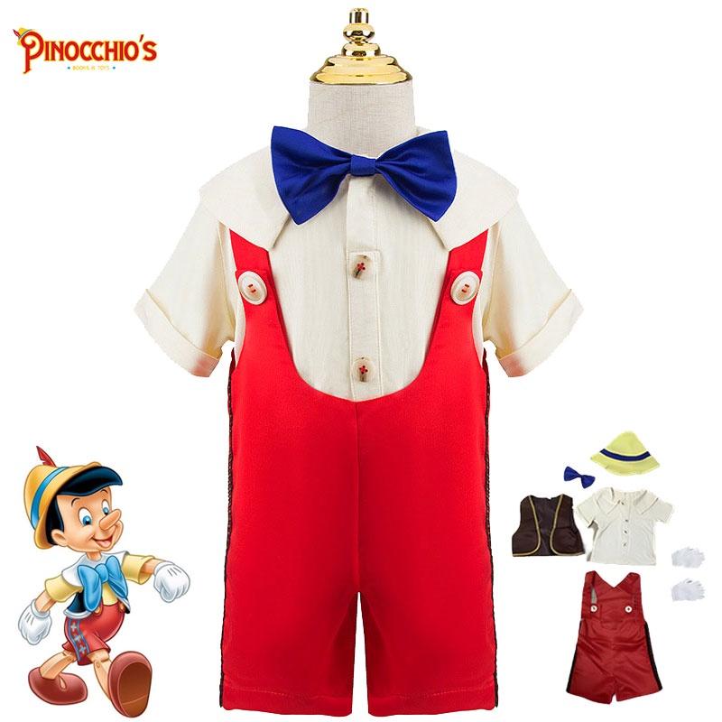 Nuovo Arrivo Costume Cosplay da Pinocchio per Ragazzi Set da Tre Pezzi Per Spettacolo Travestimento