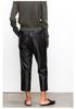 2025 Spring Soft Sheepskin High Waist Cropped Leather Pants - Elastic, Loose Fit, Leg-Shaping Trousers for a Chic Commute Look