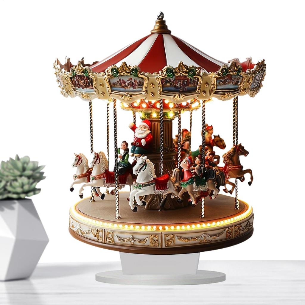 2D Acrylic Decor Pendant Christmas Table Decorations Carousel Shape Christmas Party Pendant Festive for Interior Holiday Home