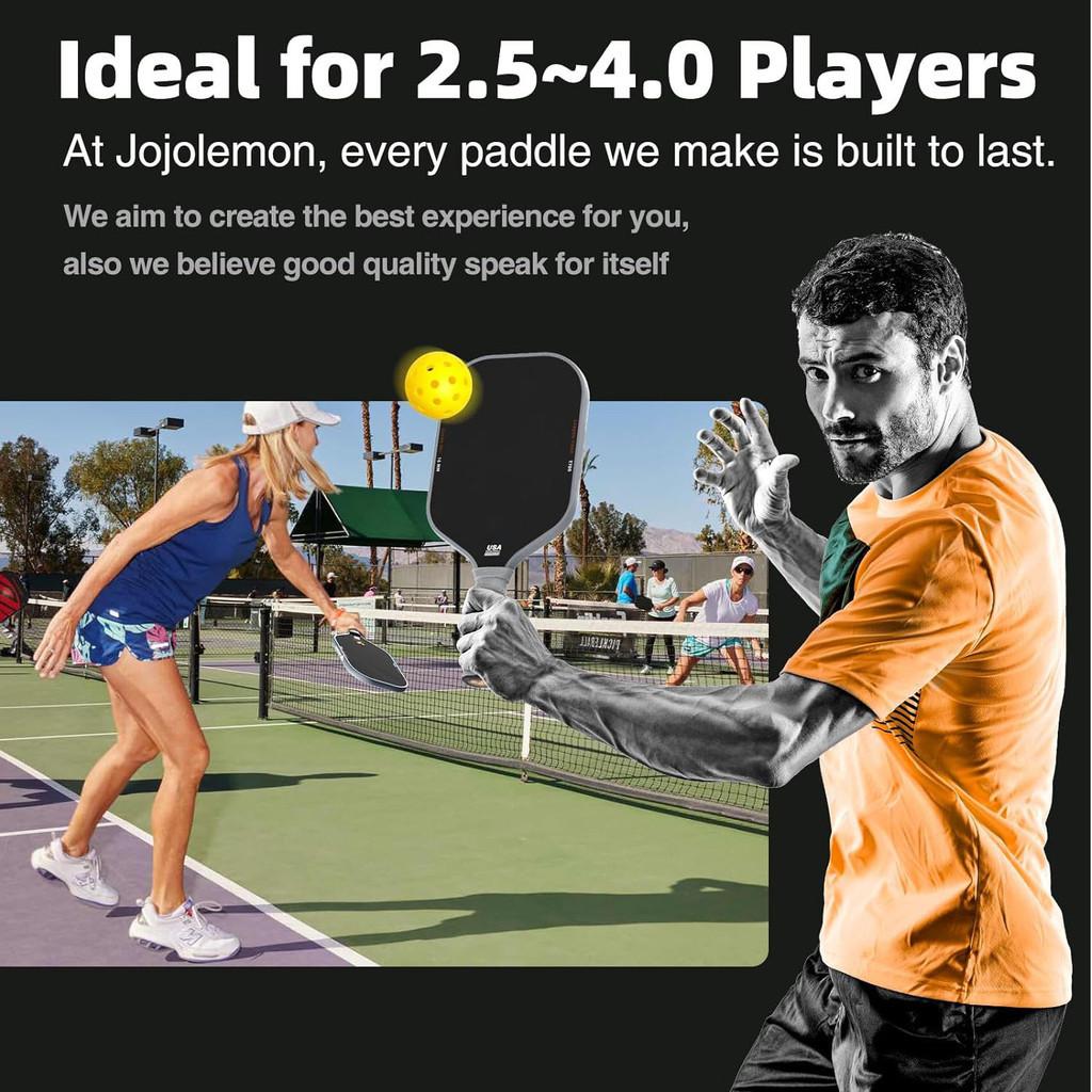 T700 16MM Enhanced Sweet Spot & Control & Power Anti-slip Grip Carbon Fiber Frosted Surface Pickleball Paddle