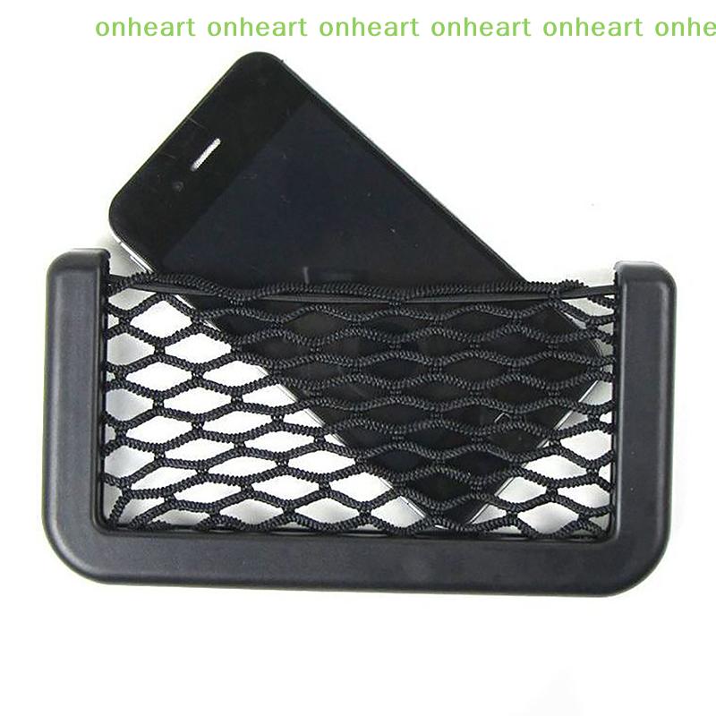 [C]Car Multifunctional Phone Storage Net Mesh Resilient Car Carrying String Bag Network Pocket Mobile Phone Holder Ticket
