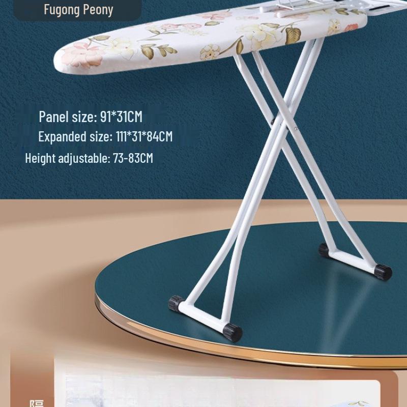Large Folding Vertical Ironing Board with Widened Pad and Clothes Rack