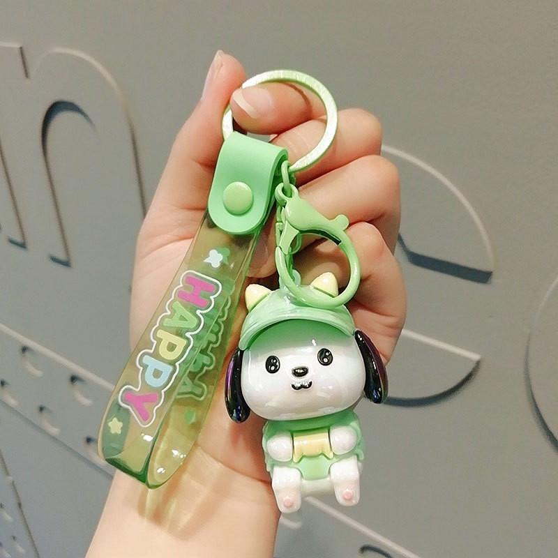 Adorable Electroplated Pvc Cartoon Eyed Dog Keychain Perfect For Gifts