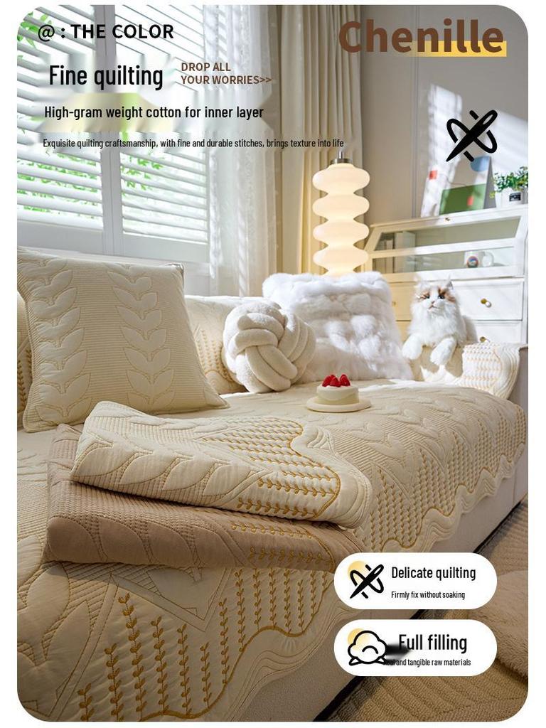 Ganzjahres-Rutschfeste Waschbare Baumwoll-Sofakissenhülle 2026