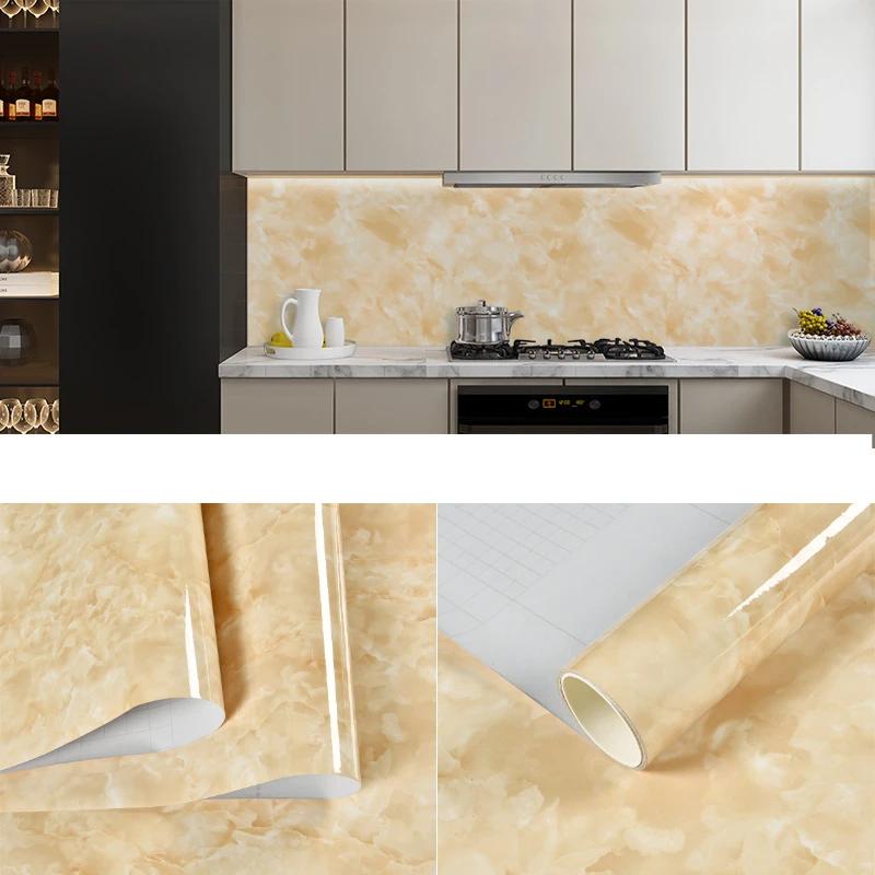 Pearl White DIY Decorative Film PVC Self Adhesive Wall Paper Furniture Renovation Stickers Kitchen Cabinet Waterproof Wallpaper