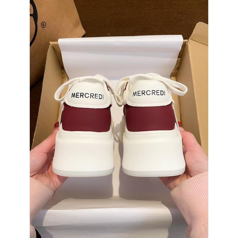 Nová Móda Kožené Dámské Černé Bílé Ležérní Dámské Vulkanizované Tenisky Prodyšné Sportovní Chůze Běh Platforma Ploché Boty