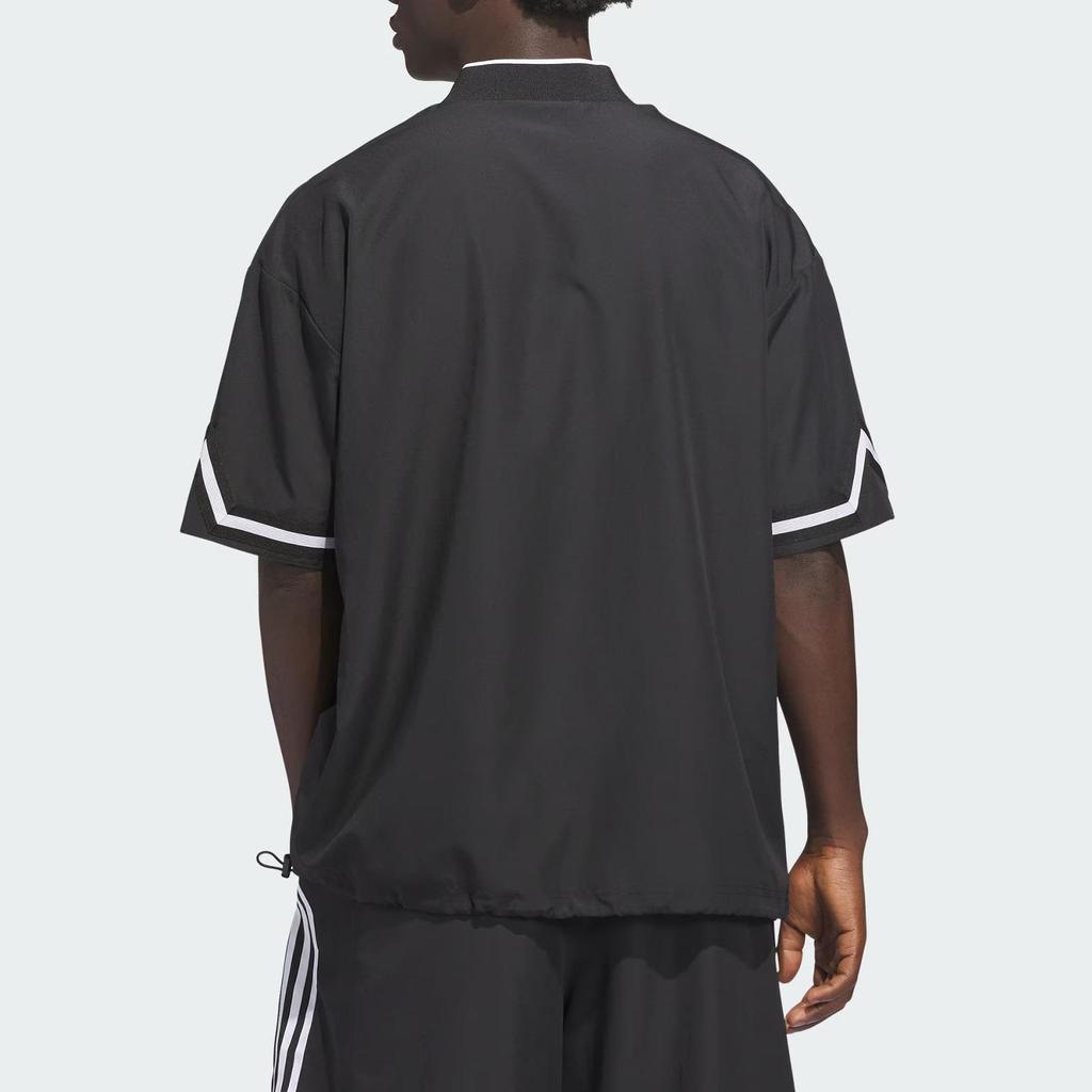 adidas Originals Black Unisex Star Print V-Neck Short-Sleeve T-Shirt KC3569