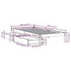 VidaXL Cadre de lit avec tiroirs blanc 75x190 cm bois de pin massif, sommier, cadre de lit simple, cadre de lit en bois 3301421
