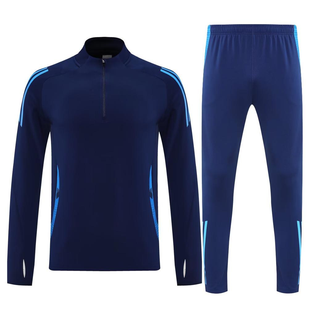 Light Plate Half Zipper Casual Sportswear Basic Trousers Football Training Suit Set