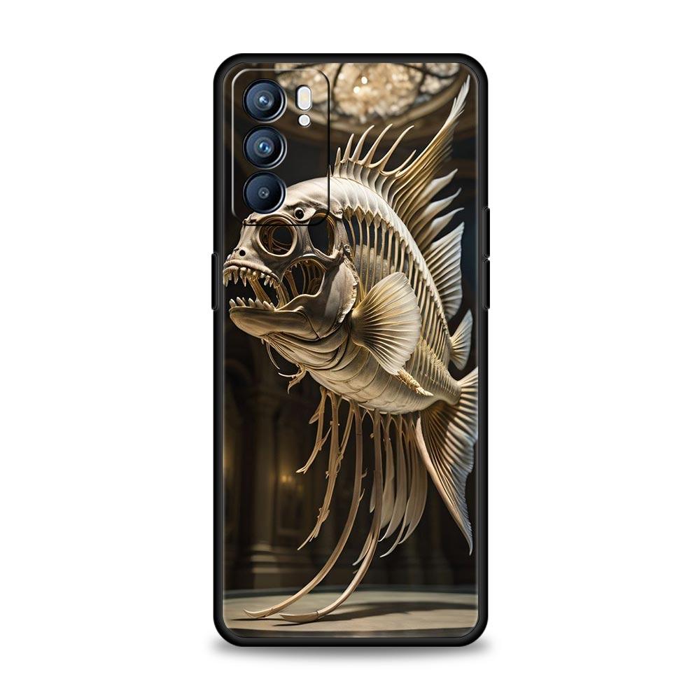 

Fish Bone Phone Case For Oppo Reno 13 12 11 10 7 F Find X5 X6 A98 A80 A79 A78 A57 A54 A31 A17 Pro 5G Soft TPU Cover Fundas Capas oppo A79 5G