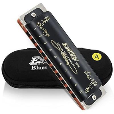 East Top Blues A 20 Laiton Nettoyage Toile pour et Harmonica Diatonique, 10 Trous, Tonalité, Tonalités, Capot, Étui, Chiffon, Débutants, Professionnels, Étude,
