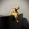 Sitting Pose Warrior Figurine 3D Printed Samurai Sculpture Creative Ninja Ornaments  Home