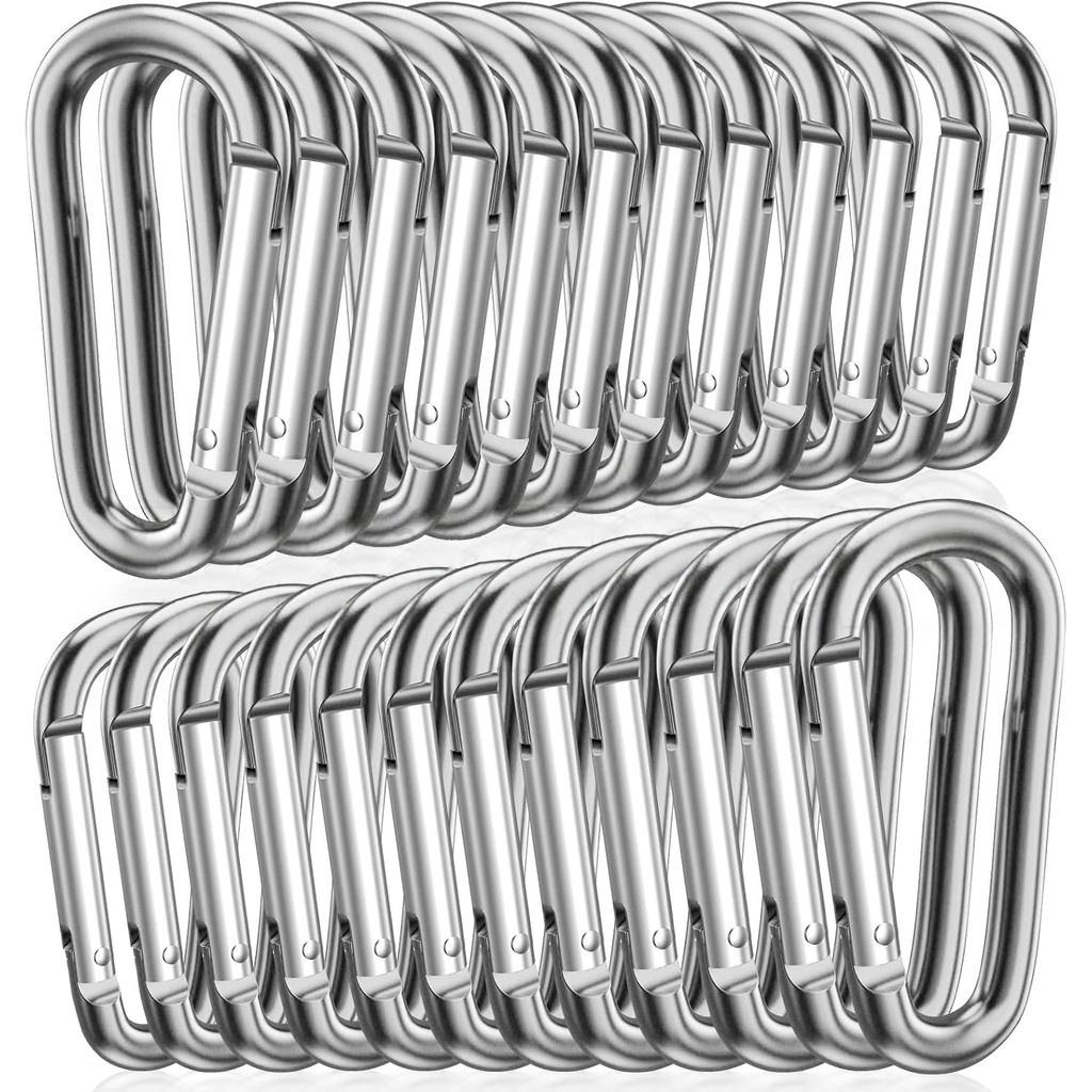 100 Stuks Nieuwe Aluminiumlegering Karabiner Buitenveer Snap Clip Waterfles Haken Sleutelhanger Klimmen Kamperen Wandelen Quickdraws Gereedschap 30PCS