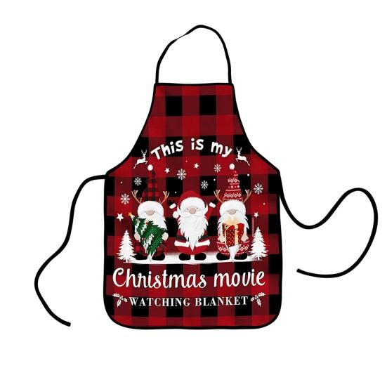 Christmas Apron Festive Holiday Print Apron with Pocket for Cooking Serving Adjustable Neck Strap Kitchen Apron for Cooking Gardening Server Waitress