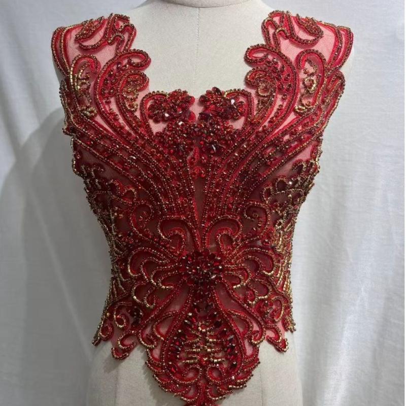 19 Barev Ručně Šité Korálky s Krystaly Krajka Našívací Nášivky s Kamínky na Korzet Šaty Dekorace pro Svatbu