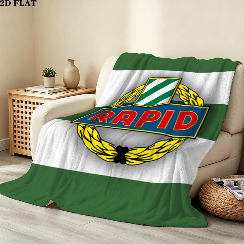 Sk Rapid Wien Print Flannel Blanket, High quality Comfortable for All Seasons, Home Decor, Warmth and Comfort, Perfect for Christmas Gifts