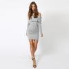 2026 European Autumn/Winter One-Shoulder Sexy Slim Knit Sweater Dress