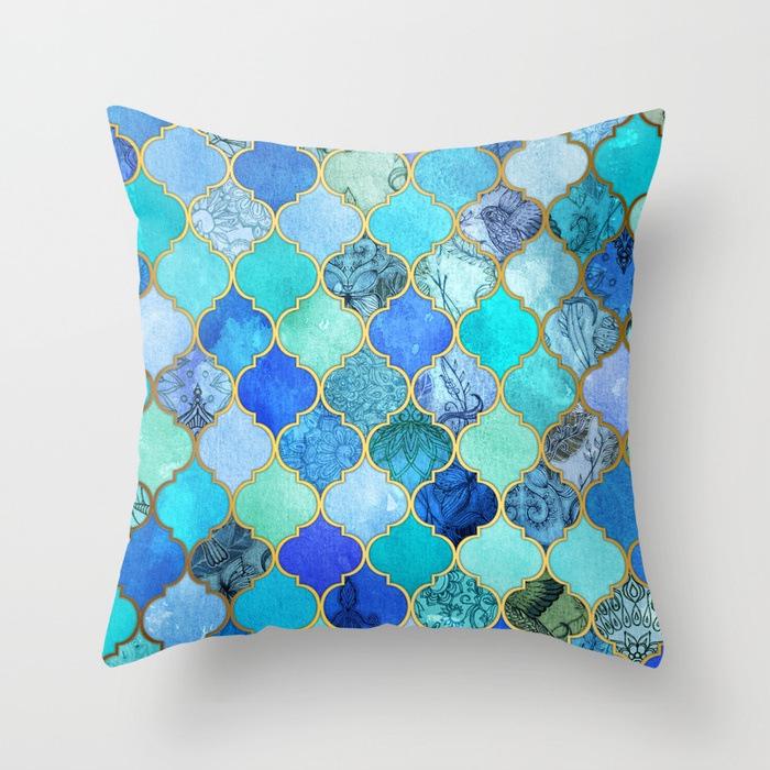 Simple Abstract Geometric Art Peach Leather Velvet Pillow, Fashionable and Comfortable Home Sofa Waist Cushion Pillow Cover