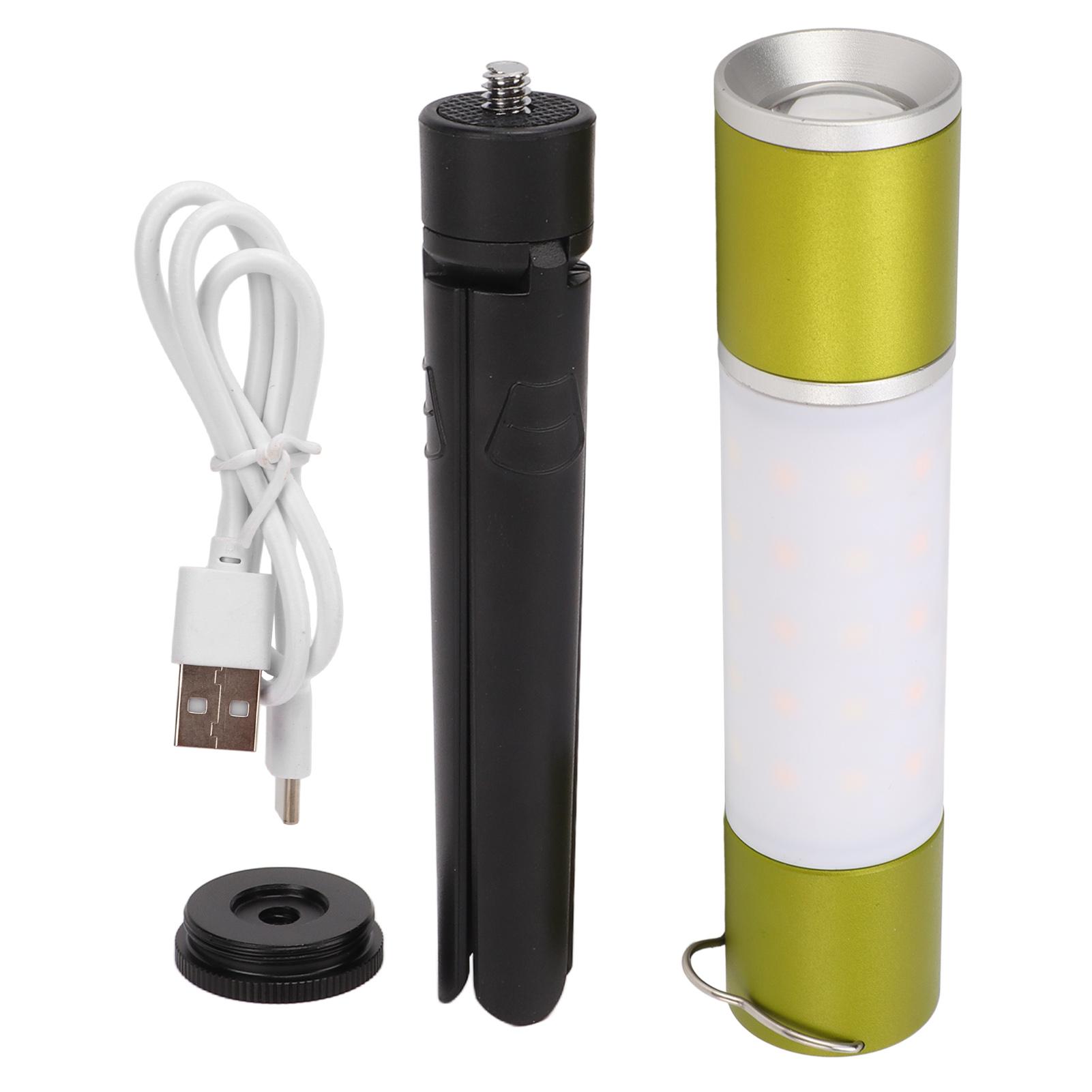 

USB Rechargeable Multifunctional Camping Flashlight 6 Light Modes Outdoor Night Light зелений