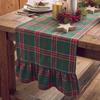 Double Ended Lotus Leaf Edge Christmas Table Runner Washable Rustic Style Ruffle Edge Table Flag Vintage Checkered