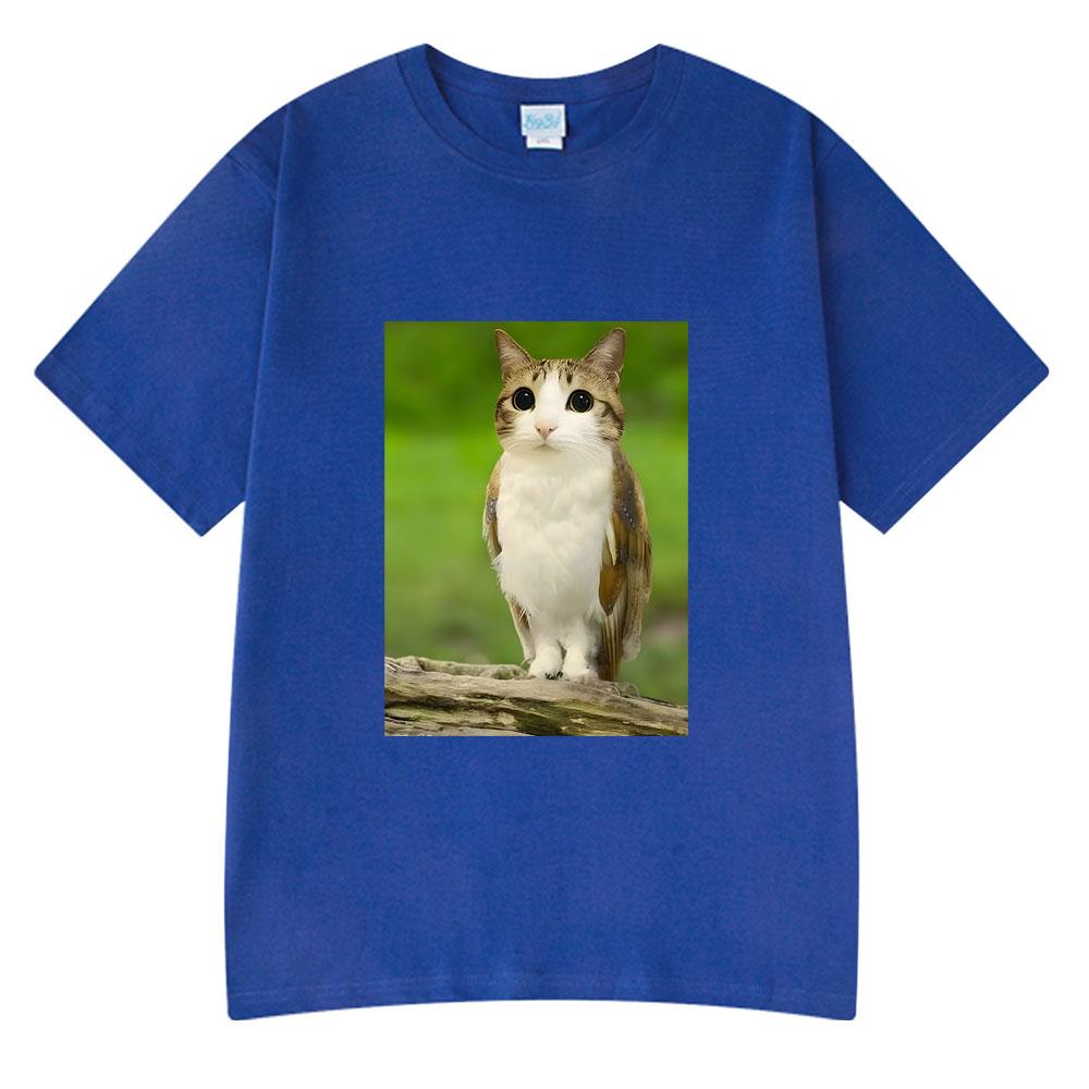 Cat Owl Funny Meowl Meme Brainrot T-shirts Unisex's Women Fashion Tee Tops Harajuku Short Sleeves T-shirt Cotton Oversized T Shirts